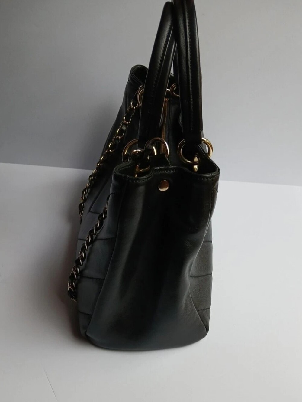 Anna Paola Purse, Black Leather, Made in Italy NWOT - Picture 2 of 6